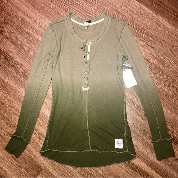 Free People Tops - Free People Cozy Up Ombre Linen Blend Henley